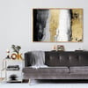 Black White Gold - Yağlı Boya Dokulu TabloYağlı Boya Dokulu Soyut TablolarTablolife.com