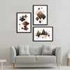 Brown Shapes Çerçeveli Poster SetiPosterlerTablolife.com