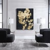 Gold Flower - Yağlı Boya Dokulu Tablo