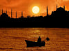 İstanbul'da Akşam Güneşi - Kanvas Tablo