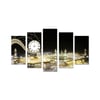 Kabe - Saatli 5 Parçalı Kanvas TabloParçalı KanvasTablolife.com
