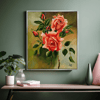 Pembe Güller Handmade Tamamı Yağlı Boya TabloYağlı Boya Dokulu Çiçek TablolarıTablolife