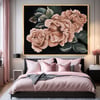Powder Pink Roses Yağlı Boya Dokulu TabloYağlı Boya Dokulu Çiçek TablolarıTablolife