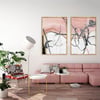 Toz Pembe Yağlı Boya Dokulu TabloYağlı Boya Dokulu Soyut TablolarTablolife.com