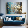 White And Gold Flowers Yağlı Boya Dokulu TabloYağlı Boya Dokulu Çiçek TablolarıTablolife