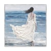 Woman In White Dress Yağlı Boya Dokulu TabloYağlı Boya Dokulu Kadın Temalı TablolarTablolife