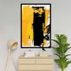 Yellow Black - Yağlı Boya Dokulu TabloYağlı Boya Dokulu Soyut TablolarTablolife.com
