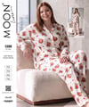 Battal Moonlıne Süet Byn Pijama Takım-Beyaz ayıcık