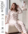 Battal Moonlıne Süet Byn Pijama Takım-beyaz kırmızı kalp desen