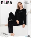 Elisa Kadife Bayan Pijama Takım-siyah 1005