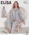 Elisa Vıscon  Bayan Pijama Takım-527 gri çizgi
