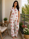 GoodNight Bayan Pijama Takım-beyaz ayıcık kalp