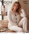 Moonlıne Berlin Pijama Takım-015 düz ekru