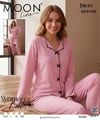 Moonlıne Berlin Pijama Takım-016 düz pembe