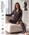 Moonlıne Süet Byn Pijama Takım-siyah ayıcık desen -271