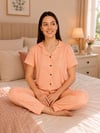 Sude Lycra Bayan Kısa Kol Pijama Takım-600-724