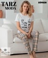 TARZMODA Kısa Kol Süprem Altuzun Takım-1637 beyaz