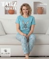 TARZMODA Kısa Kol Süprem Altuzun Takım-1661 mavi bunny