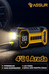 16.000 mAh Taşıma Çantalı Akü Takviye Cihazı | Hava Kompresörü | Powerbank | Led Işık |