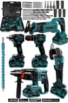 21V Darbeli Şarjlı 5li Set Kırıcı Delici Hilti - Taşlama - Somun Sıkma S. - Tilki Kuyruğu - Matkap