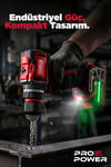 21V Pro Seri Kömürsüz Çift Akülü Metal Şanzıman Led Işıklı Taşıma Çantalı Şarjlı Darbeli Matkap