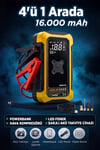 4'ü 1 Arada Dijital Göstergeli | Powerbank | Led Fener | Hava Kompresörü| Şarjlı Akü Takviye Cihazı