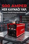 500 Amper 3'ü 1 Arada Gazsız Gazaltı MIG/MMA/TIG Lift İnverter Kaynak Makinesi 220V Dijital Ekranlı