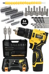 Assur 12V 1.5Ah Metal Şanzıman 13mm Çelik Mandrenli Matkap Akülü Vidalama 84 Parça