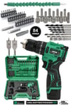 Assur 12V 1.5Ah Metal Şanzıman 13mm Çelik Mandrenli Matkap Akülü Vidalama 84 Parça