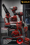 Assur 21V Darbeli Kömürsüz 5'li Set Kırıcı Delici Hilti - Somun Sıkma Sökme - Testere - Matkap Vidalama - Taşlama