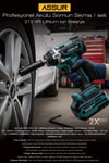 Assur 450 NM TORKLU 21V ÇİFT AKÜLÜ 10 PİLLİ KÖMÜRSÜZ 1/2 MAVİ SOMUN SIKMA SÖKME MAKİNESİ