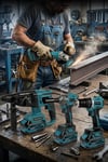 Assur Plus 21V Darbeli Kömürsüz Kırıcı Delici Hilti & Matkap & Somun Sıkma Sökme & Taşlama 4'lü Set