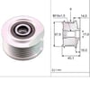  Pulley, Alternator, (Locked) TRANSPORTER T4 2,5 TDI Number of ribs: 6