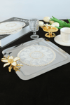 Yaren Style6 Adet Yelpaze Krem Gold Simli Bardak Altlığı & Kokteyl Peçetesi6 Adet Yelpaze Krem Gold Simli Bardak Altlığı & Kokteyl Peçetesi