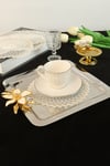 Yaren Style6 Adet Yelpaze Krem Gold Simli Bardak Altlığı & Kokteyl Peçetesi6 Adet Yelpaze Krem Gold Simli Bardak Altlığı & Kokteyl Peçetesi