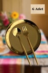 Yaren Style6 lı Mini Gold Renk Paslanmaz Çelik | Tatlı, İkram Çerez Tabağı 12cm 6 lı Mini Gold Renk Paslanmaz Çelik | Tatlı, İkram Çerez Tabağı 12cm  