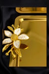 Yaren Style6'lı Lüx Kahve Sunum Tepsisi | Gold Zambak Çiçekli6'lı Lüx Kahve Sunum Tepsisi | Gold Zambak Çiçekli