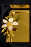 Yaren Style6'lı Lüx Kahve Sunum Tepsisi | Gold Zambak Çiçekli6'lı Lüx Kahve Sunum Tepsisi | Gold Zambak Çiçekli