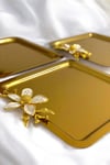 Yaren Style6'lı Lüx Kahve Sunum Tepsisi | Gold Zambak Çiçekli6'lı Lüx Kahve Sunum Tepsisi | Gold Zambak Çiçekli