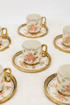Vintage Blossom 6 Kişilik Seramik Kahve Fincan Takımı | Yaren Style - Yaren Style