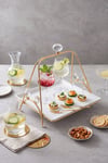 Linea Cristallo Kristal Taşlı Gold Sunumluk 20x20 cm | Yaren Style - Yaren Style