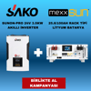 Sako Sunon Pro 3.5KW + Mexxsun 2.56Kw LifePo4 Lityum Akü Paket