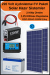 TV+Aydınlatma Maxi Solar Paket 220 Volt -2KWp