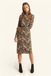 HN1119Slim Leopar Elbise
