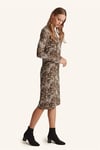 HN1119Slim Leopar Elbise