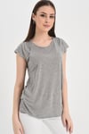 HN1256Kolları Büzgü Detaylı T-shirt