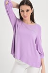 HN1259Robalı Kolları Manşetli Örme Bluz