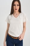 HN1507V Yakalı Omuzu İşlevsel Düğme Detaylı Tshirt