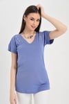 HN1507V Yakalı Omuzu İşlevsel Düğme Detaylı Tshirt