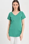 HN1507V Yakalı Omuzu İşlevsel Düğme Detaylı Tshirt